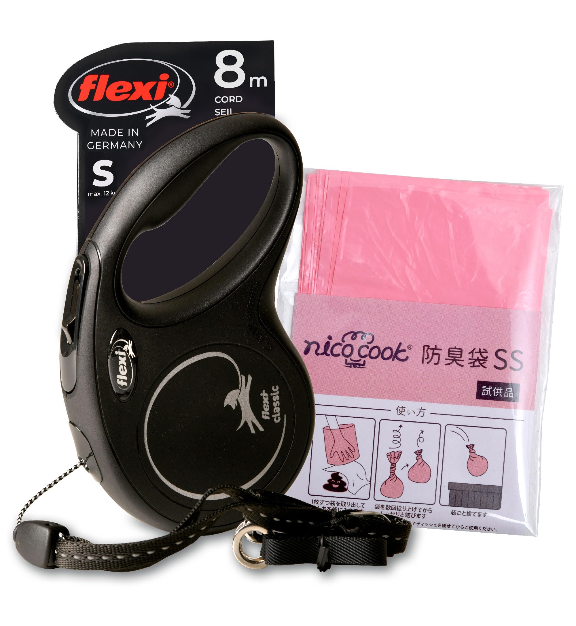 

Flexi Small Dog Retractable New Classic Cord S CL10C8 Retractable Includes Poop Bags [Flexi] Leash, Type, Size, 8m, Black, [Item] Odor-Proof чёрный