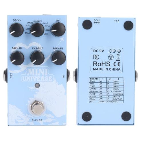 Digital Reverb Pedal, 9 Reverb Effects Room Hall Plate Spring Shimmer Lofi, USB Type C and DC 9V Power Supply, Clear and Intuitive Interface, Warm and