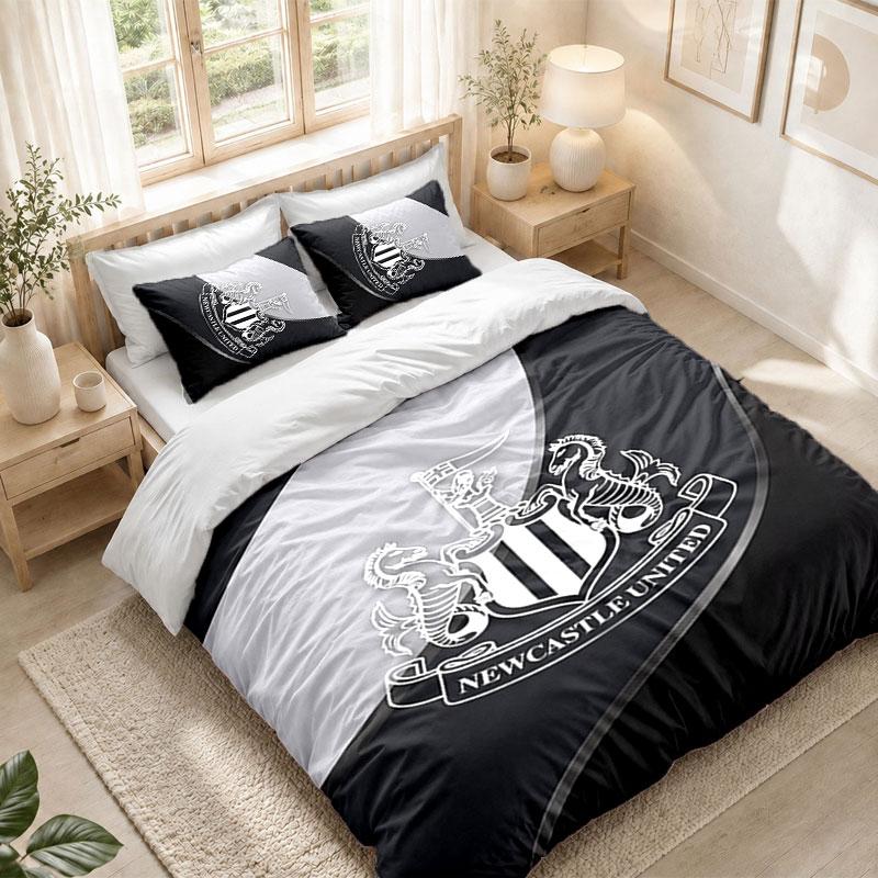 Bettwäsche-Set 1 Bettbezug 2 Kissenbezüge Newcastle United Fußball-Print Schlafzimmer Heimdekoration