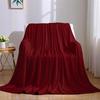 Crimson Solid Flannel Blanket Warm Soft Halloween Christmas Couch Warm Cozy Decorative Decor Gift for All Season