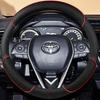 Coprivolante per Auto Antiscivolo in Pelle Scamosciata Nappa Nera Cucito a Mano per Toyota Camry - Accessori Interni Auto