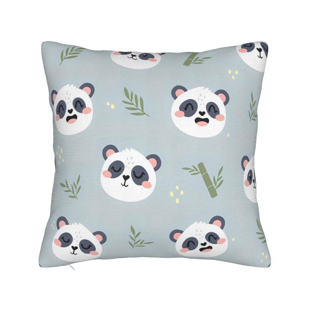 Sushi Panda Square Pillow Case Food Cushion Cover Vintage Polyester Decorative Throw Pillow Case Cover For Home 40*40Cm