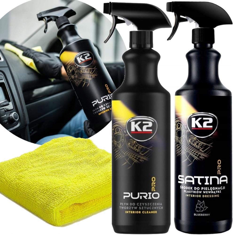 K2 Satina Purio 2X1L Pro Płyn Dressing Do Czyszczenia Kokpitu Wnętrza Auta