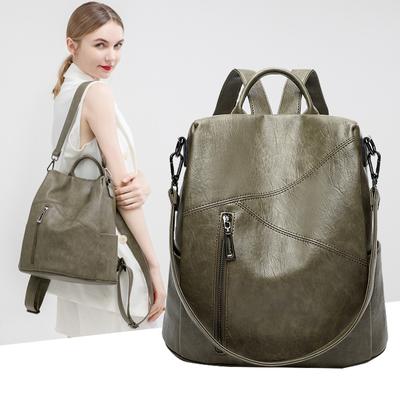 Rucksack Damen Weiches Leder Rucksack Große Kapazität Freizeit Anti-Diebstahl-Reisetasche Mehrzweck