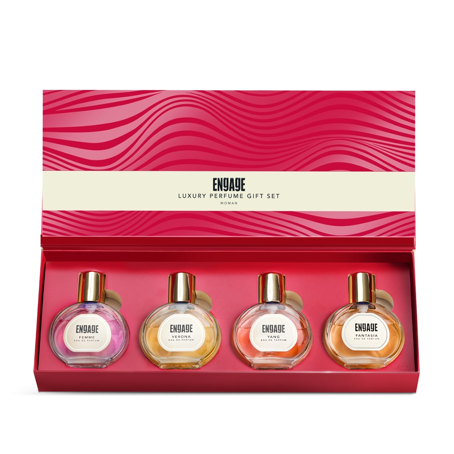 

Engage Luxury Perfume Gift Set For Women Long Lasting Eau De Parfum Travel Pack Combo Birthday Anniversary Present 25ml x4