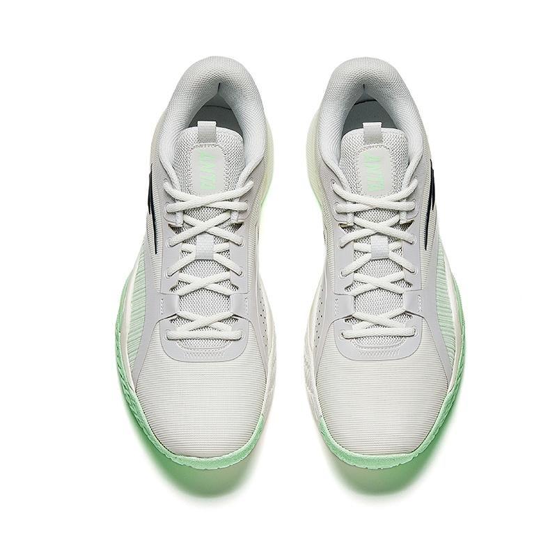 Anta Wind Tunnel 5 Men Low Top Basketball Shoes White Green 112441107-1