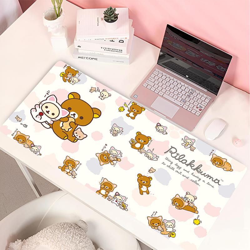 Розовый коврик для мыши Rilakkuma Игровые коврики для мыши Большой коврик для мыши XXL Коврик для мыши Kawaii Большой коврик для клавиатуры x см Настольные коврики для компьютера 800x300x2mm