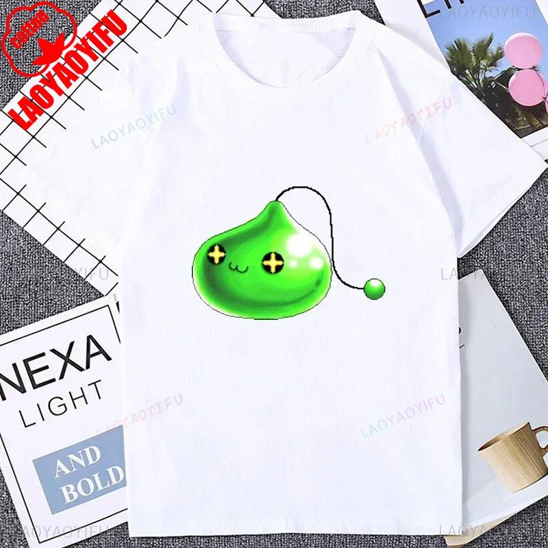 Vintage Pixel Game Style MapleStory Kawaii Printed TShirts Korea Style Buddy Personalize Homme T Shirt Cotton Y2K Otaku Clothing