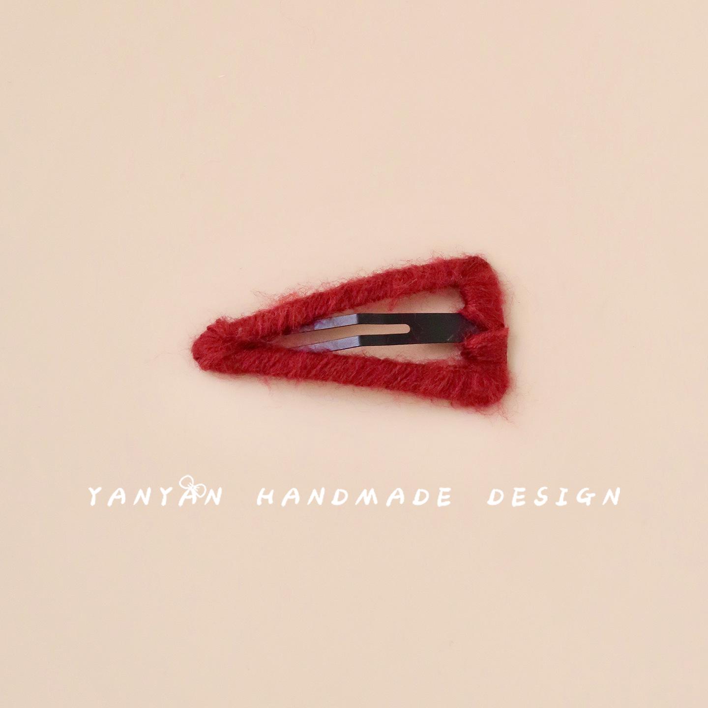 

Children s Woolen Triangle Hair Clip - Autumn/Winter Accessories for Girls and Babies One Set