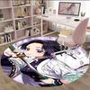 1pc Demon Slayer2 Print Round Carpet Chair Round Carpet Suitable for Bedroom Living Room Home Decorative Carpet