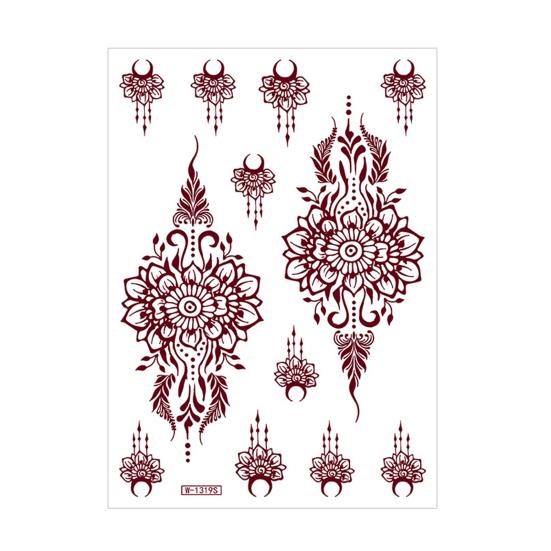 Yousheng Temporary Tattoo Sticker, Flower Lace Lotus Pattern Fake Tattoos for Women Men, Waterproof DIY Face Arm Leg Body Art Decoration