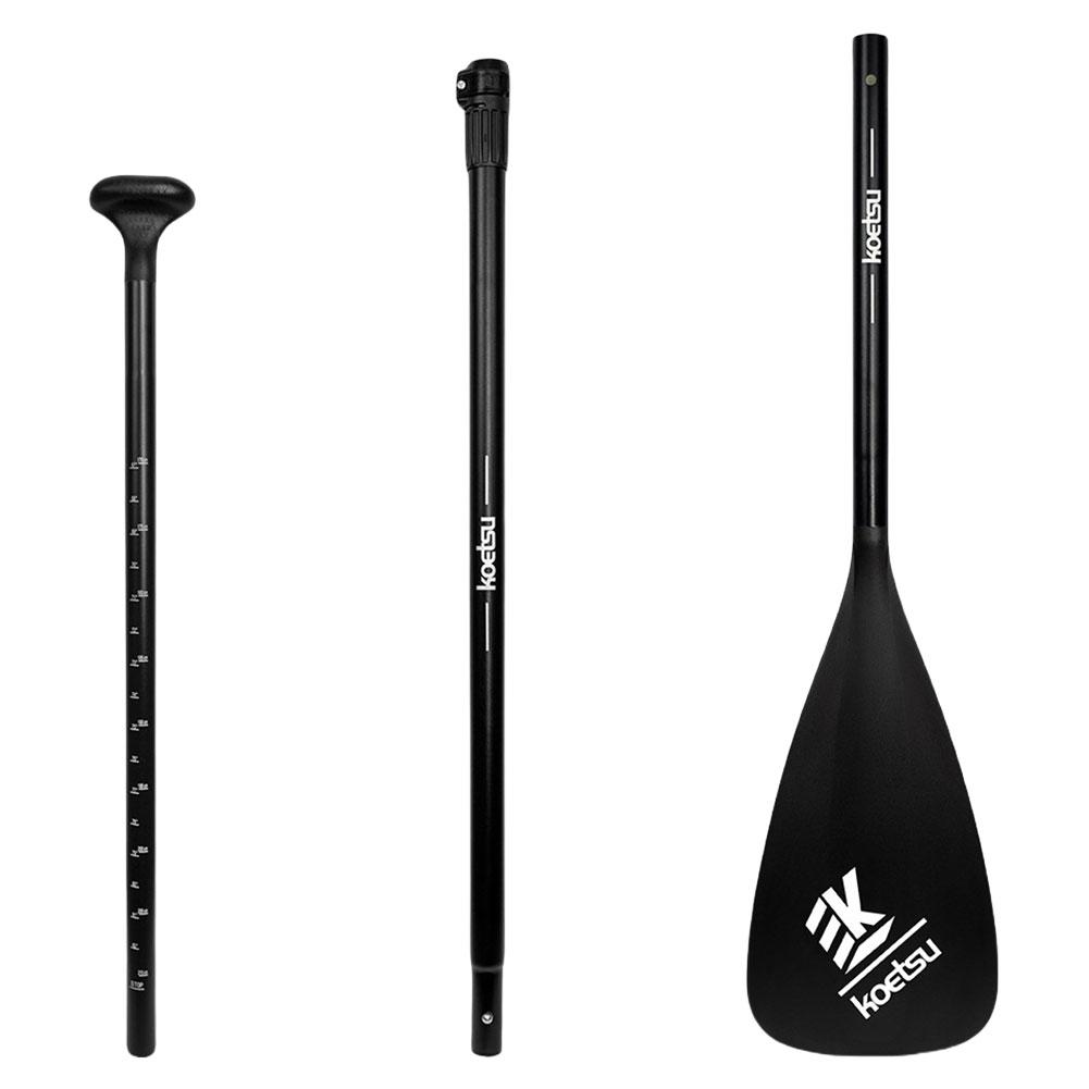 3-Piece Detachable SUP Paddle Aluminum Alloy SUP Surfpaddle Adjustable Length Single Head Paddle for Canoe Kayaking чёрный