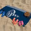 Lighthouse Beach Towel Navy Blue White Stripe Print 2D Flat Quick Dry Microfiber For Vacation Pool Surfing Yoga Gift