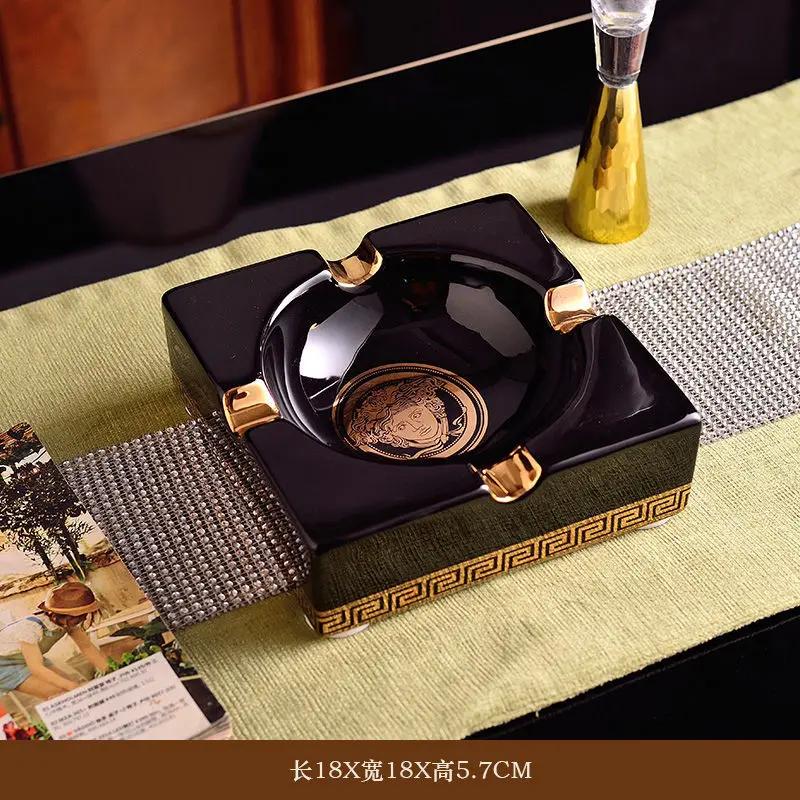European style ashtray ceramic ashtray creative trend fashion retro living room coffee table large home office