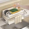Carbon Steel/Stainless Steel Kitchen Sink Rack Auto Drain Tray Dish Soap Rack  Soap Dish Storage