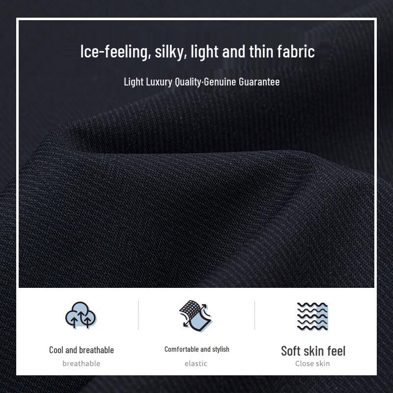 MONTAGUT Men's Ice Silk Breathable Mid-Rise Straight Casual Pants