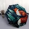 1pc Forest Fox Fantasy: Automatic Folding Umbrella with 3-Fold Design, Iron Frame for Outdoor Use - Perfect Gift for Fans, Travelers, and Daily Use.KK