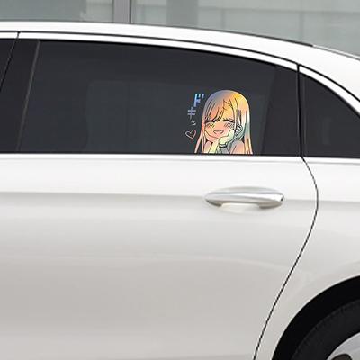 Auto-Innenaufkleber, süße Anime-Autoaufkleber, Autofenster-Stoßstangen, gestanzte Vinyl-Aufkleber, dekoratives Autozubehör