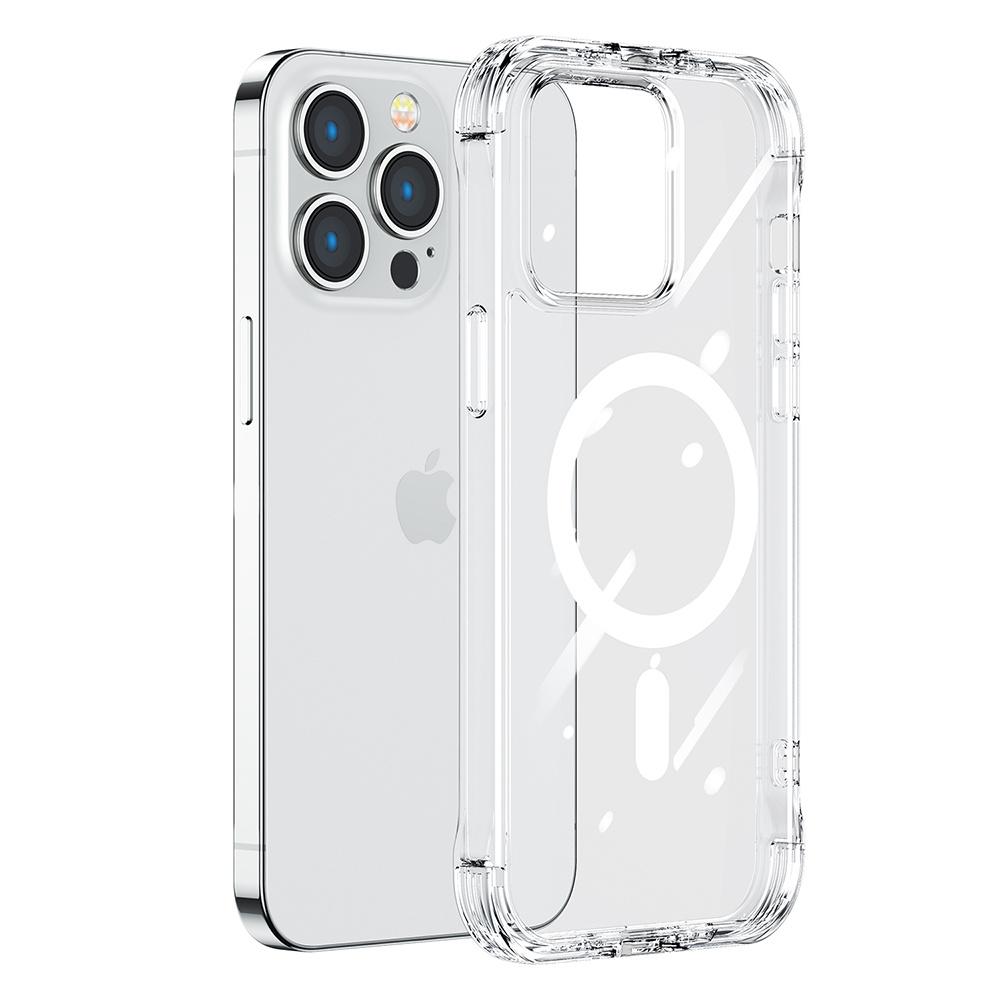 Joyroom Magnetic Defender Clear Rugged Case with Hooks & Stand for iPhone 14 Plus, MagSafe Compatible