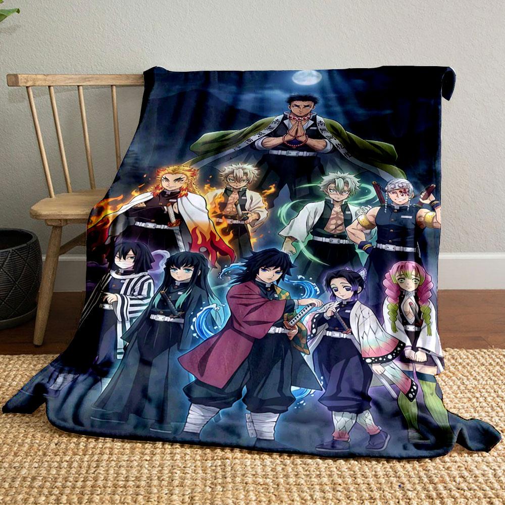 A Group of Characters with Diverse Outfits and Elemental-themed Effects. for All Seasons Blanket Lunch Break Throw Gift