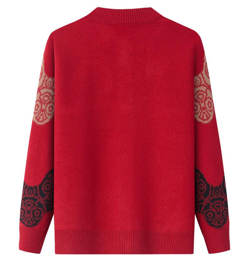 Moda de primăvară pentru vârste mijlocii și vârstnici Îmbrăcăminte pentru mame Model imprimat Pulover tricotat Temperament Haine elegante pentru bătrâni