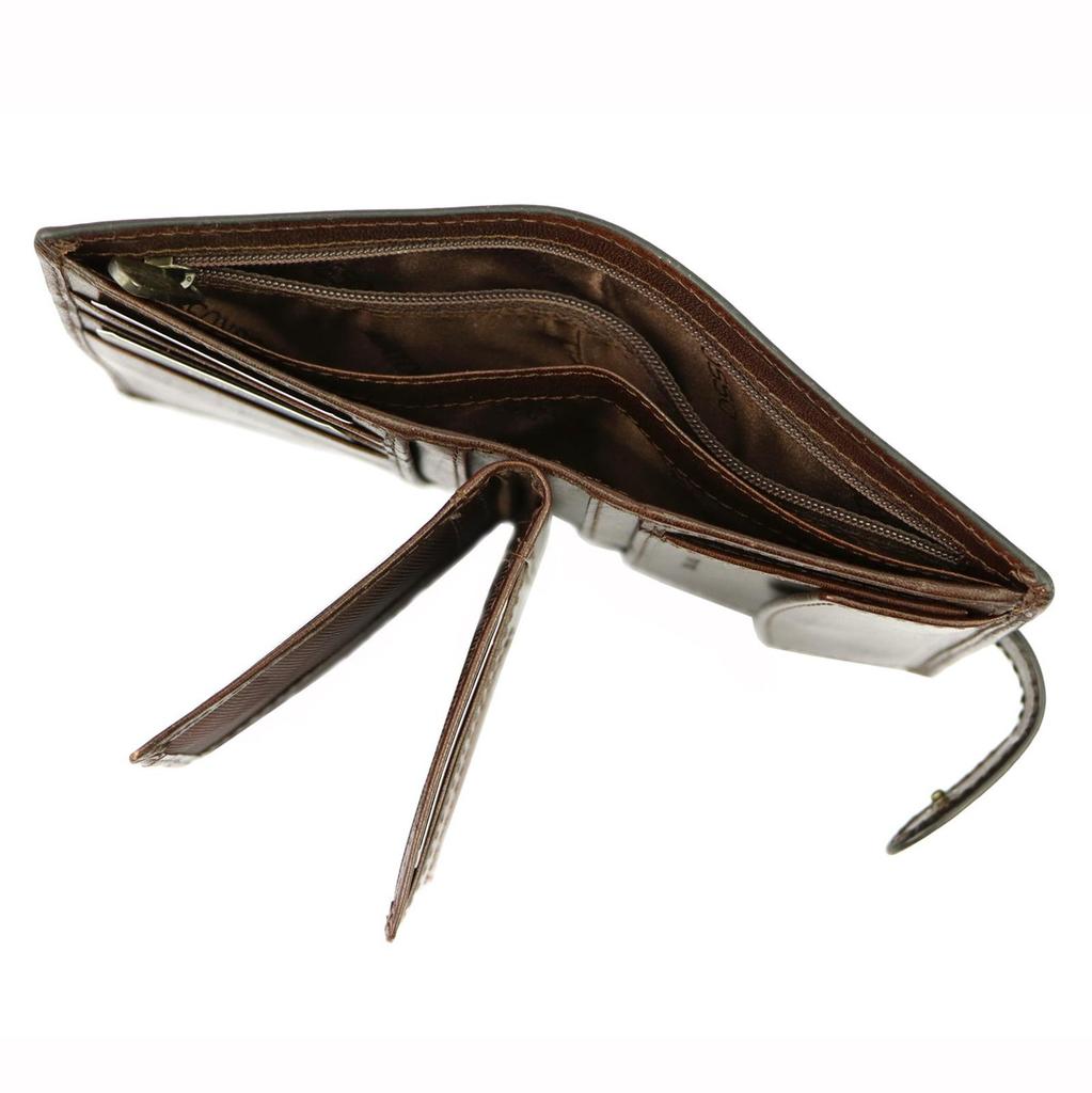 Skórzany Zapinany Męski Portfel Mato Grosso Z RFID