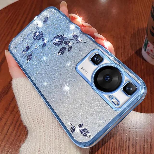 SoCoupel Für Huawei P30 P50 P40 P60 P70 Pro Lite Honor 70 90 Magic 5 Nova 9 8 Mate 40 50 60 Glitzer Strass Hülle