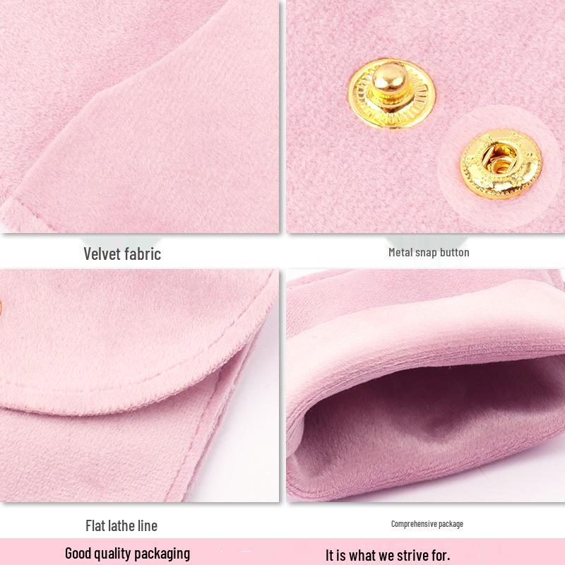 Samt Druckknopf Schmuckbeutel für Ringe & Halsketten - Mini Aufbewahrungsbeutel