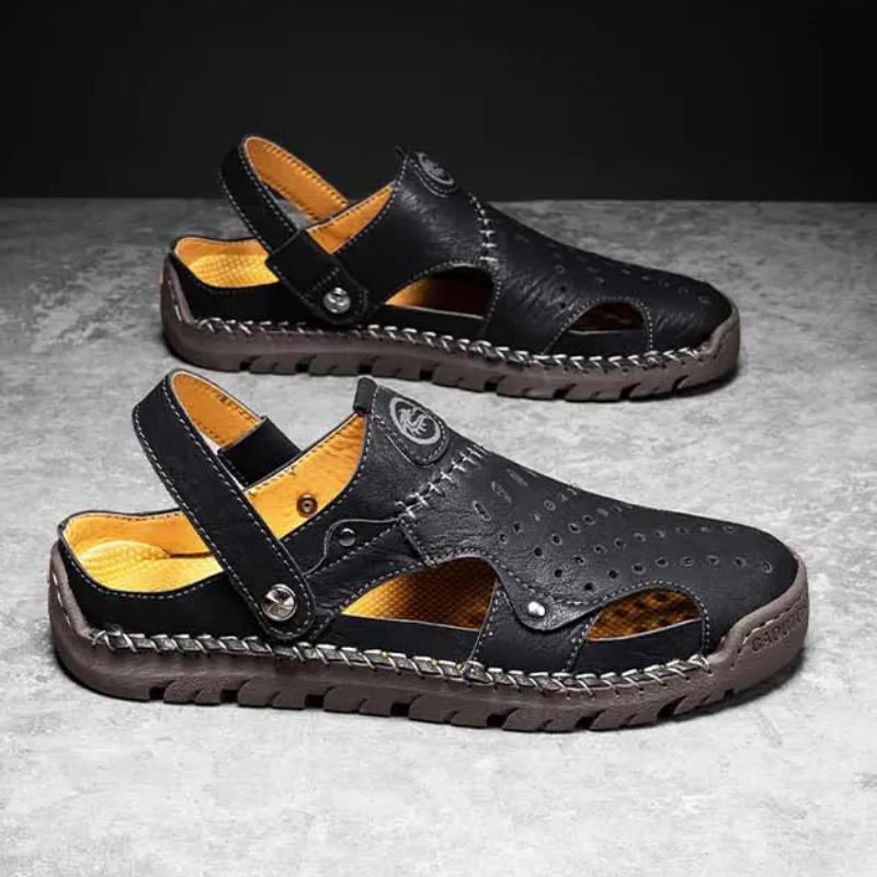Sewing Sandals Men Retro Comfortable Casual Breathable Hollow Out Slippers Soft Bottom Large Size Shoes Sandalias Hombre Verano