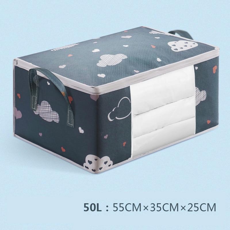 Storage Bag Clothes Blanket Quilt Sweater Foldable Organizer Box Durable Cartoon Print Winter Clothes Cabinet