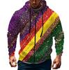 Men's Sports Casual Fleece Hoodie Carnival Print Hoodie Cardigan Zipper Multi-pocket Hoodie Coat