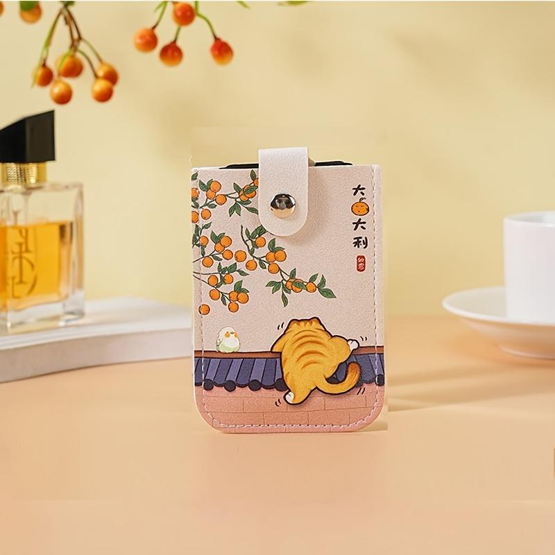New Panda Snap Button Pull-Tab 1pc Compact Ultra-Thin Mini Ins-Style Design Card Holder for Women