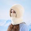 Winter Outdoor Warm Pullover Cap Women's Velvet Ear Protection Riding Neck Integrated Knitted Wool Cap