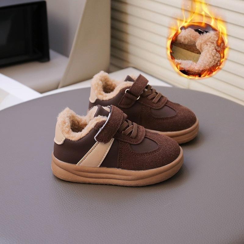 Children's Winter Boots Boys' & Girls' Fleece-Lined Warm Shoes with Shearling, Casual Kids Shoes for Baby Baby Shoes