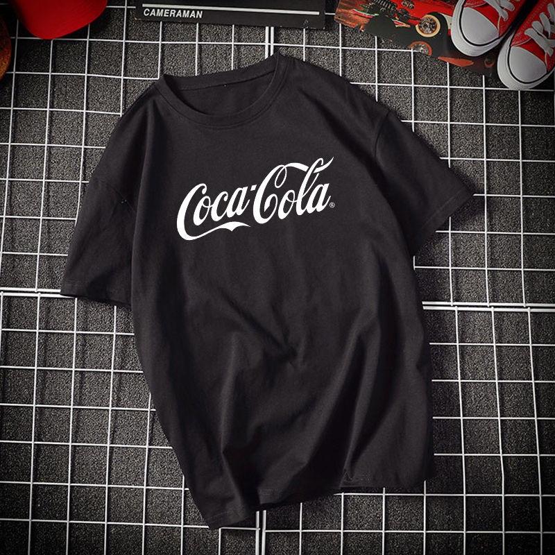 Reine Baumwolle Coca-Cola gemeinsame Geden-Kurzarm-T-Shirt Jugend Hong Kong Stil Marke ins Große Größe Männer und Frauen Paare vielseitig