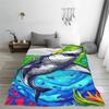 Couvertures Noir Requins des Profondeurs Couverture Douce Chaude en Flanelle Couvre-lit pour Lit Salon Pique-nique Voyage Maison Canapé