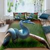 Snake Duvet Cover Set 3D Python Palm Leaf Bedding Set King Size Reptile Tropical Theme Quilt Cover for Kids Boys Girls Teens