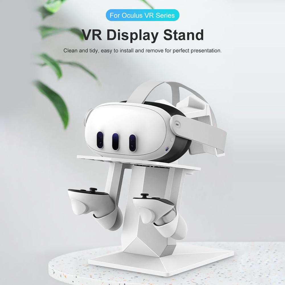 VR Headset &Controller Stand Desktop Stable Controller Headset Holder Removable Adjustable for Meta Quest 3 VR Accessories