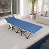 Portable Reinforced Folding Bed with Side‑Pocket, Black Frame Cyan Bed Surface 190×71×36cm