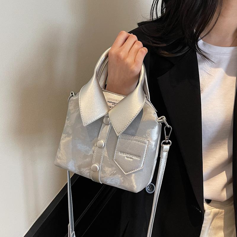 Personalized creative shirt small bag 2025 new Korean version fashion design handbag women's versatile messenger bag pu