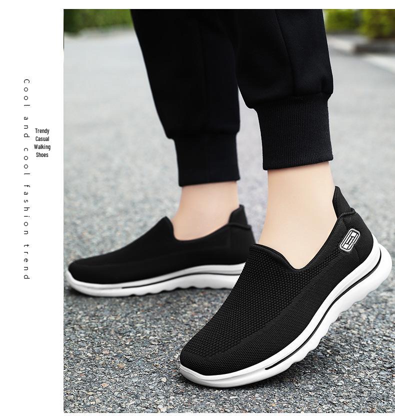 Women's Slip-On Fly-Knit Soft Sole Shoes for Middle-Aged and Elderly