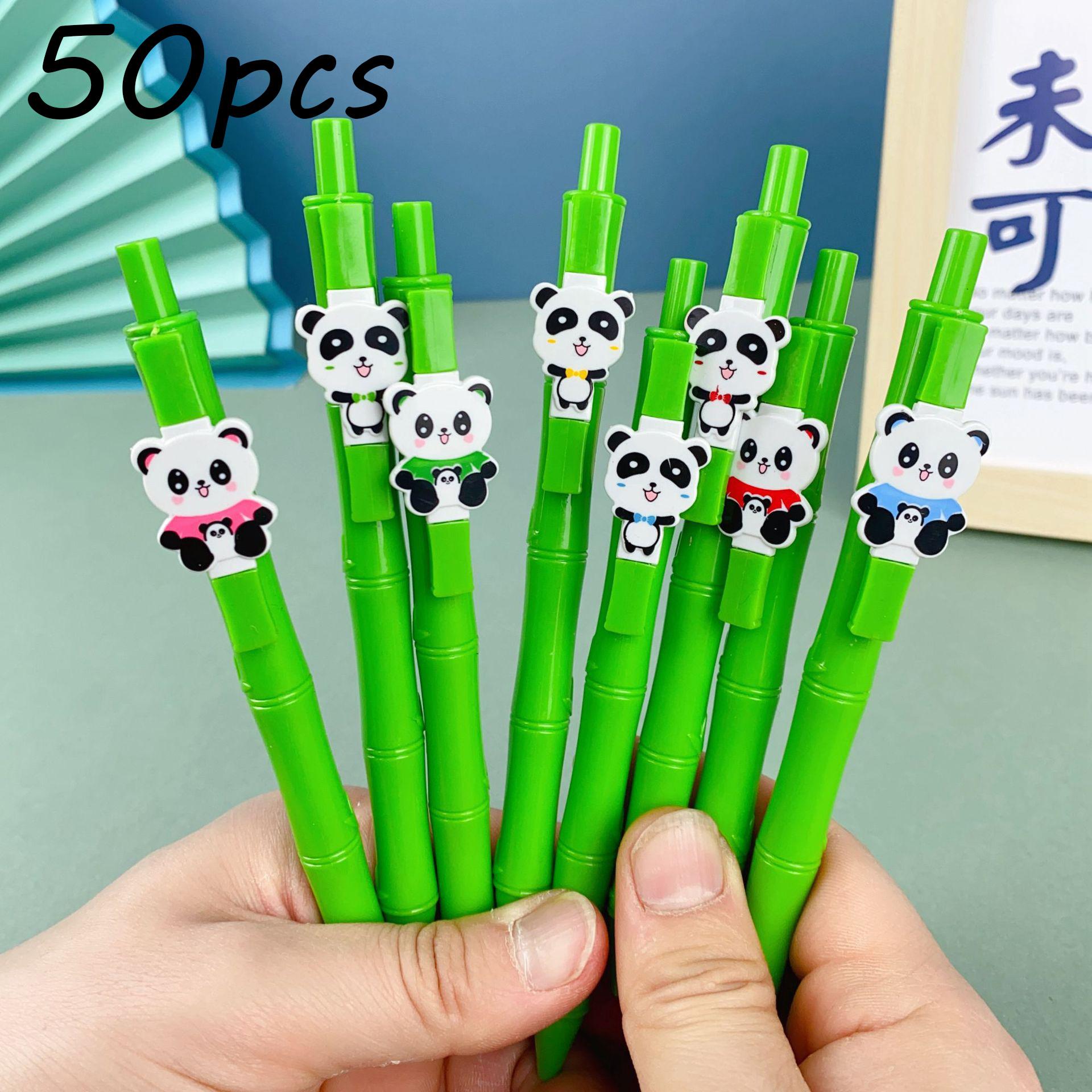 50pcs Panda Neutral pen 0.5 mm Kawaii Writing ballpoint pen School Stationery Supplies Aesthetic Pretty Stationery Random style