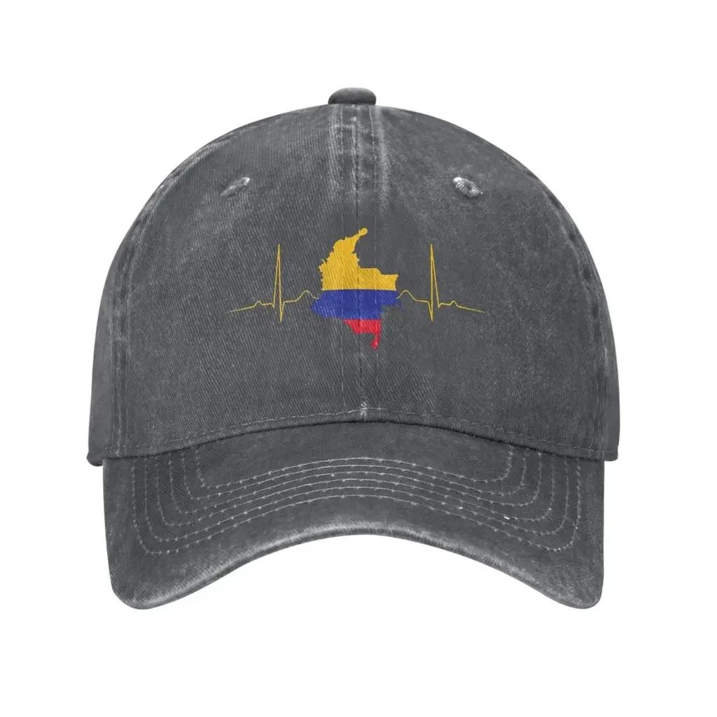 Colombia Heart Colombian Unisex Women Baseball Cap Distressed Denim Washed Caps Hat Retro Adjustable Fit Snapback Cap