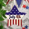 New American Independence Day Wooden Sign Home Decor With Light Star Design