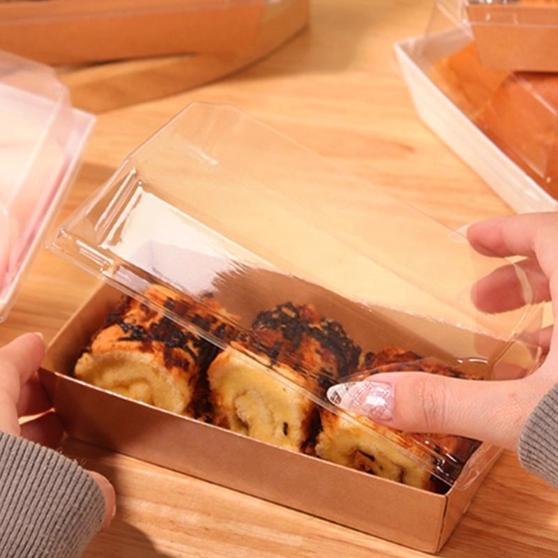 50PCS Dessert Packaging Box Cupcake Box Large Pastry Bakery Boxes With Picnic Food Packaging Box