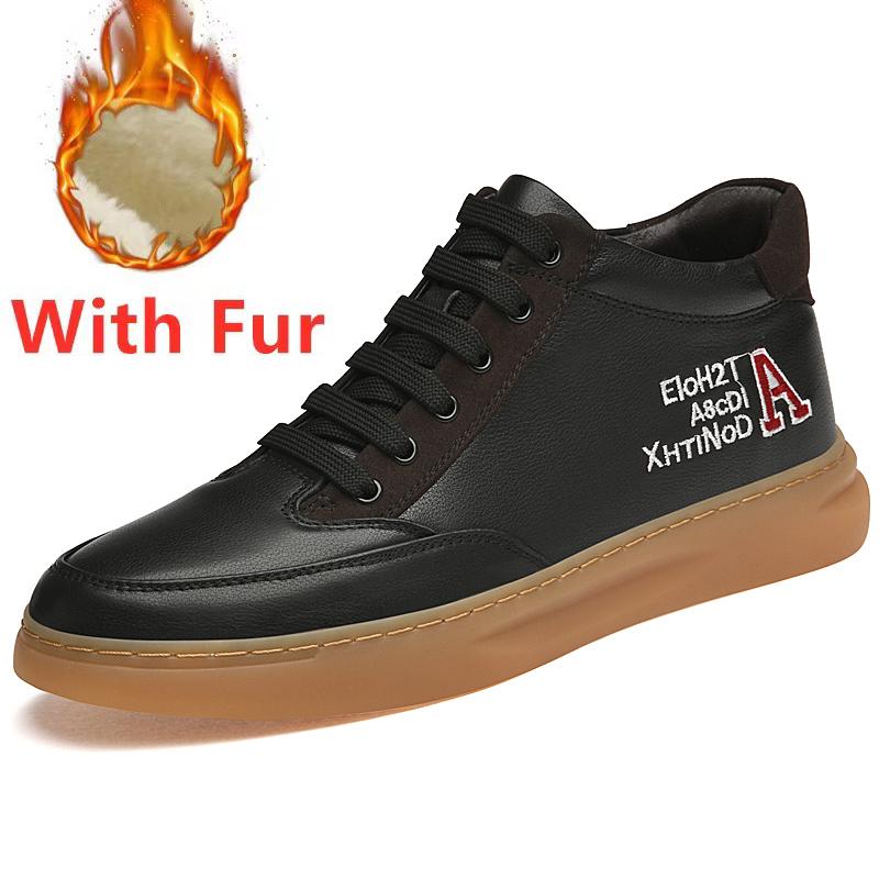 Fashion Genuine Leather Men Ankle Boots Fashion High Top Shoe Outdoor Man Hiking Botas Skateboard Footwear Leisure Walk Motorcycle Boots