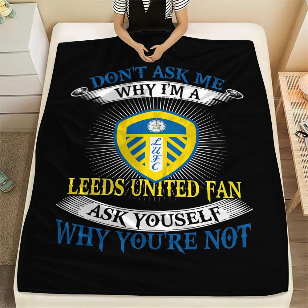 1PC Leeds United Football Club Patterned Flannel Blanket Suitable For All Seasons for Home Decor Warmth and Comfort Gifts Holiday Present