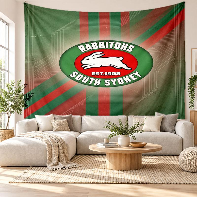 South Sydney Rabbitohs Wall Tapestry, Soft Fabric Wall Hanging, Decorative Backdrop For Bedroom Home Wall Art
