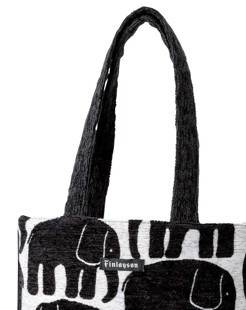 Marushin Finlayson Elephant Tote H35 x W28cm Gobelin 6105008500 Bag, (excluding handles), Elephant/Black, Weave, Mother's Day, Birthday, Gift,