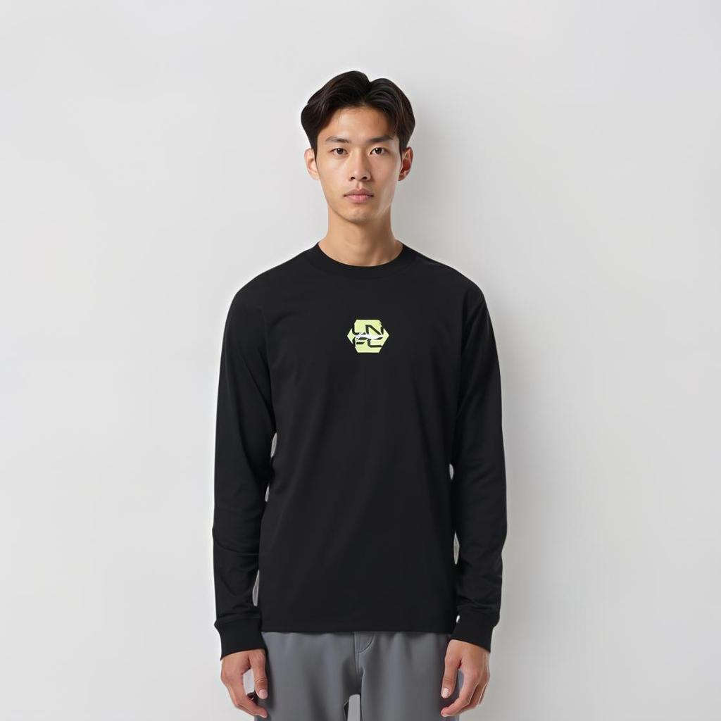 Li-Ning Comfortable Long Sleeve Crew Neck Sports Leisure T-Shirt Men Tops Black YTLU039-3